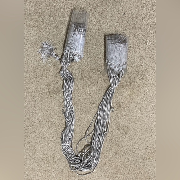 Tassels, corded Silver/Gray 26” with 2in rayon tassel. - Picture 1 of 2